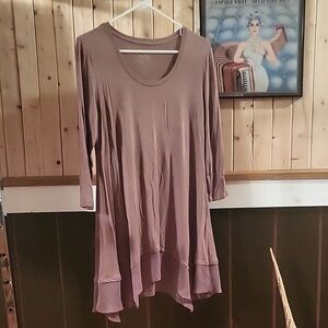 LOGO by Lori Goldstein Mauve Tunic Top